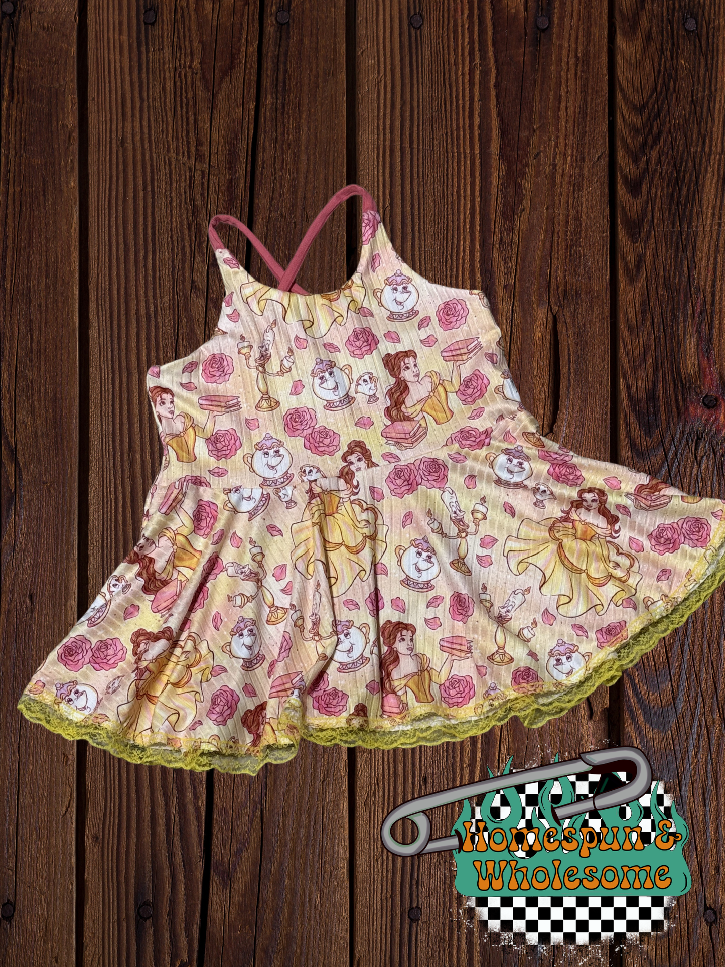 5T Brielle cross back peplum w/lace