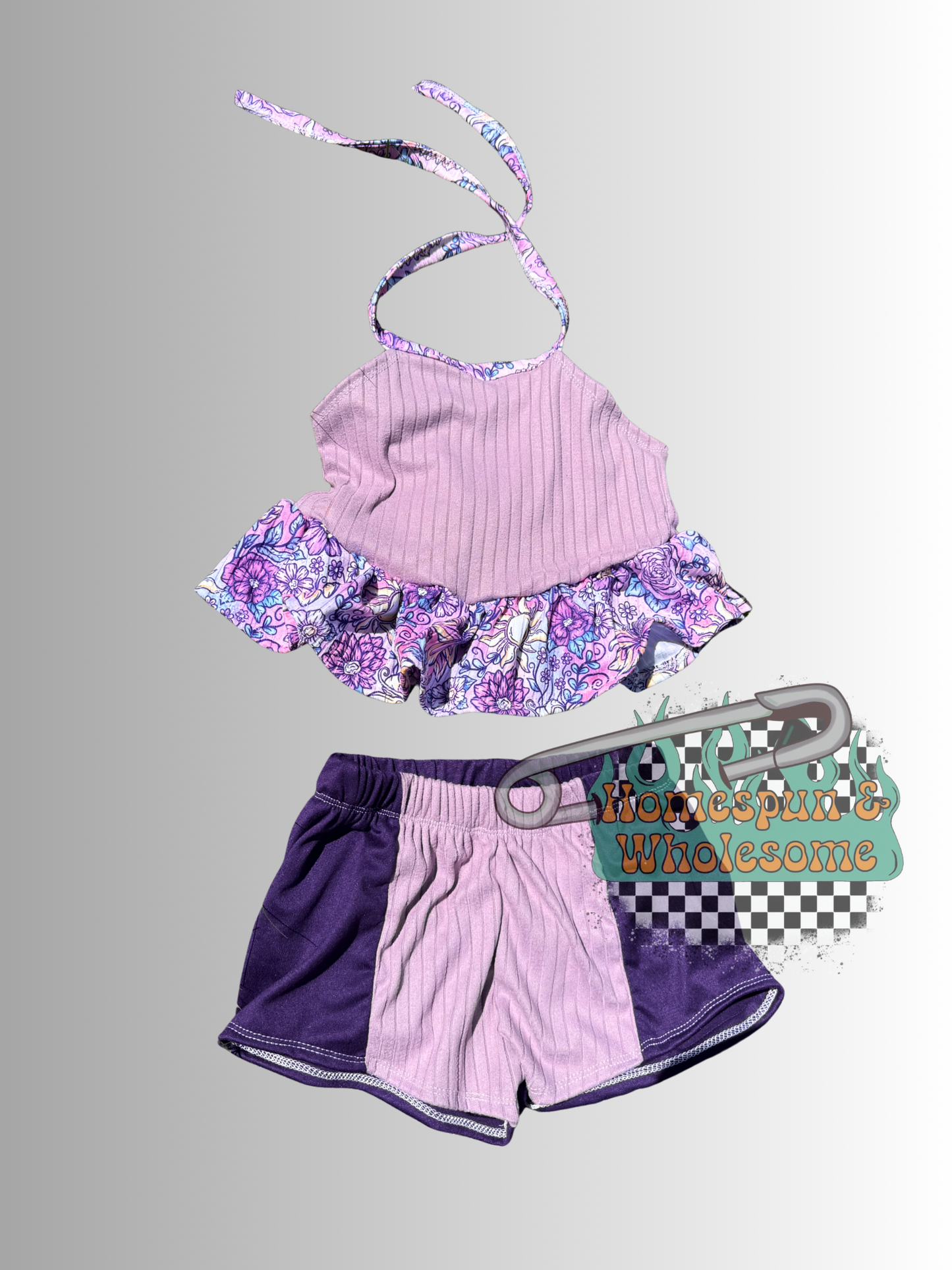 18/24 olive halter/breezy shorts
